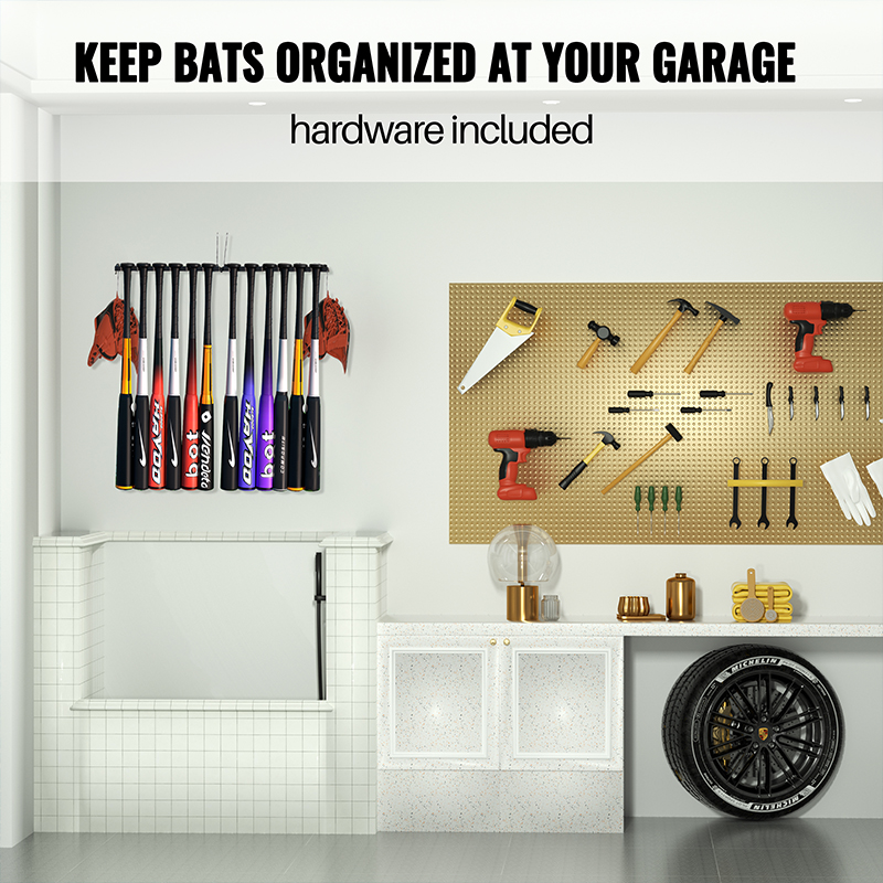 Foldable Baseball Bat Rack Vertical Tennis Bat Display Holder Holds Up Storage 12 Bat Organizer Softball Racket Rack For Stadium