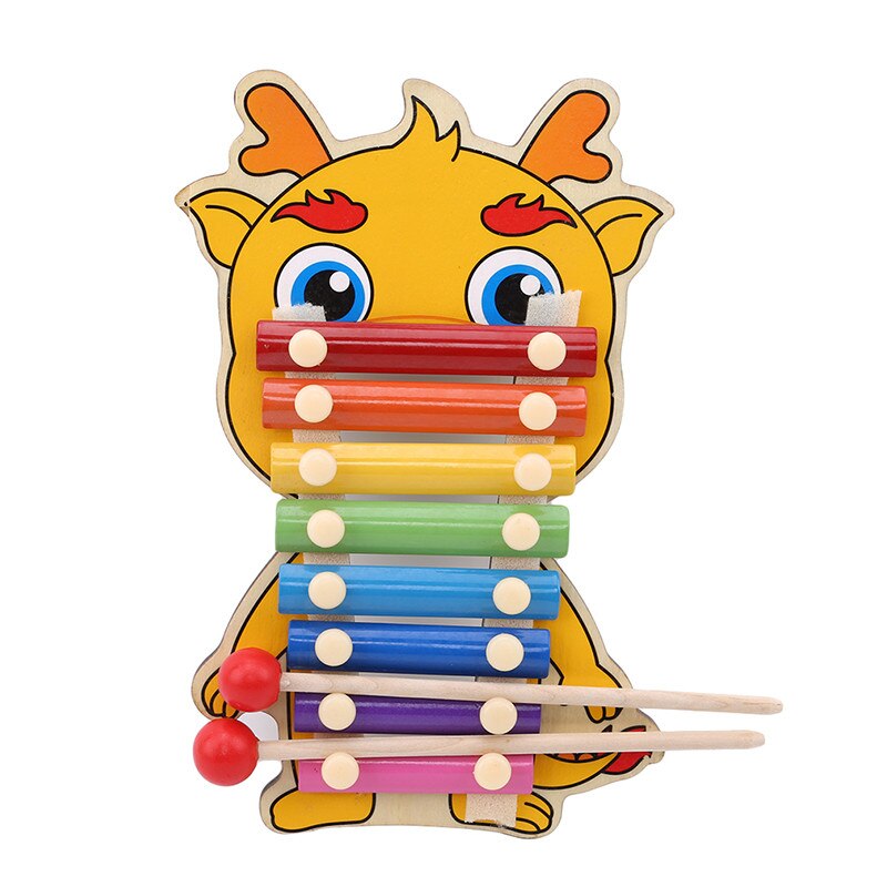 Kids Rainbow Xylophon Animal Pattern Hand knock Music Instruments Piano Baby Educational Toys Xylophon Toys For Children: Dragon