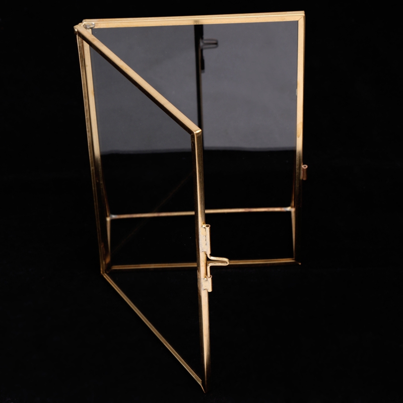Antik messing og glas billedramme 6 x 4 tommer - danta boligindretning