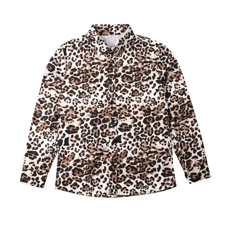 Herre rutete leopard-trykte skjorter uformelle bomull lin skjorte herre topper knapp ned klassisk tees skjorte
