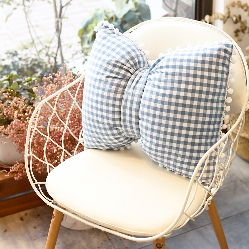 Boog Kussen Voor Stoel Home Decor Roze Grijs Cartoon Getuft Kussen Rugleuning Kussen Studenten Kinderen Meisjes Bureaustoel Kussen: Rood