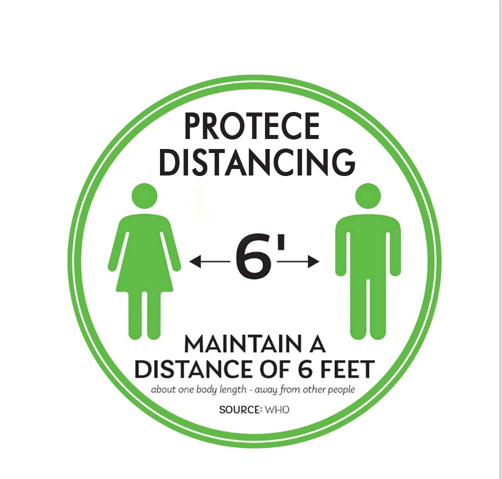 Social Keep Distance Non Slip Sticker Floor Stickers Safe Sign Removable Vinyl Decals: C