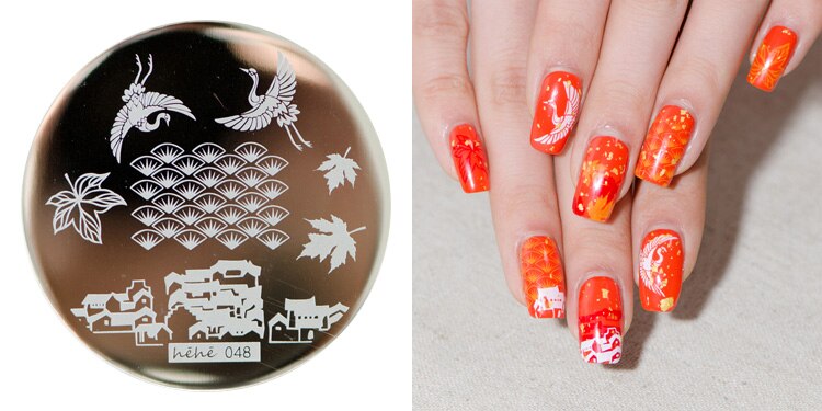 1 PCS Lotus/Lion/Animal Nail Art Stamping Plates Stamp Templates Easy Pick Up Image Transfer Gel Polish Manicure DIY: 48