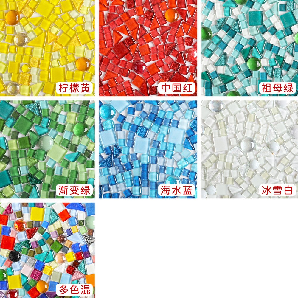 Mosaic DIY Material Irregular Small Particle Color Decal Crystal Glass Tile Small Patch Glass Mirror Mosaic Tiles