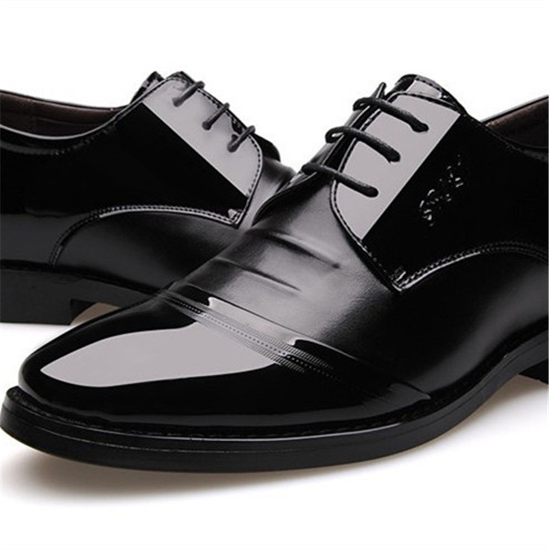 British Leather Brown Shoes Oxfords for Men Footwear Flats Pointed Toe Official Dress Shoes Mazefeng