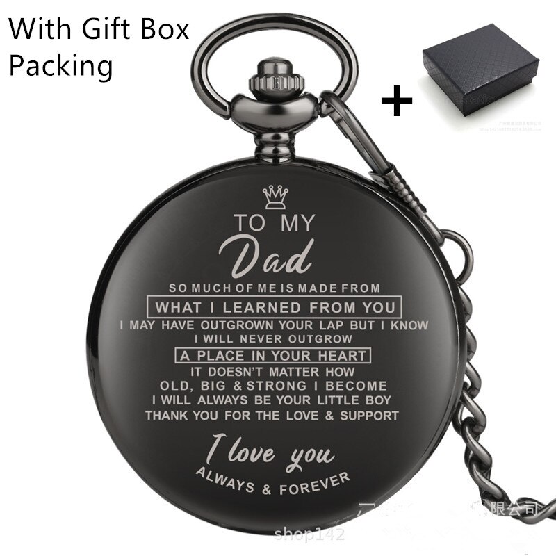 Regalo per la festa del papà orologio da tasca regalo di compleanno per papà giorno del ringraziamento regalo padre: with gift box