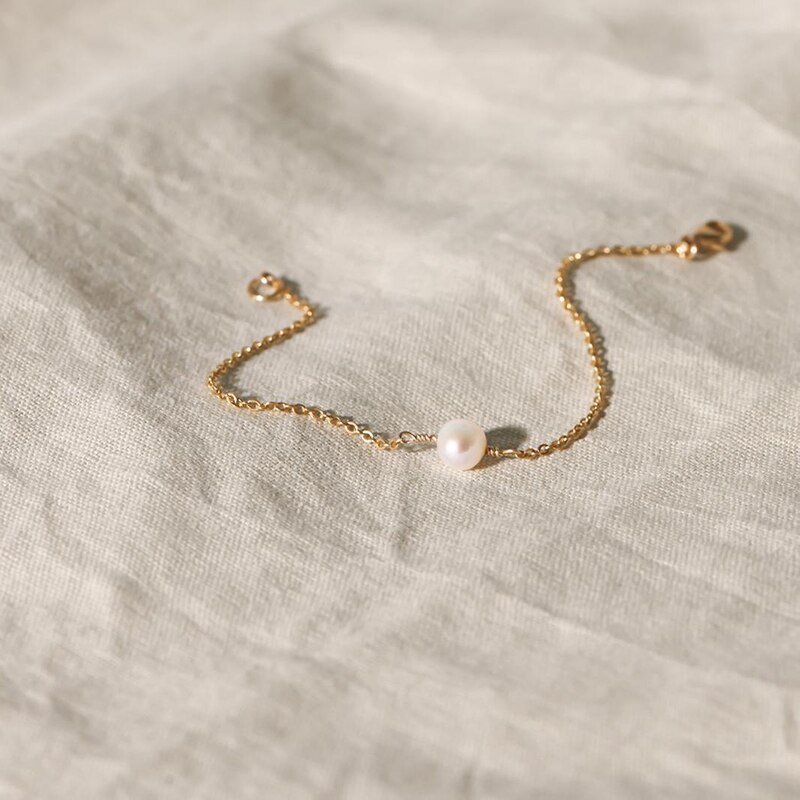 Naturligt barock pärlarmband handgjorda 14k guldfyllda smycken boho berlocker armband vintage fotlänkar för kvinnor guldarmband