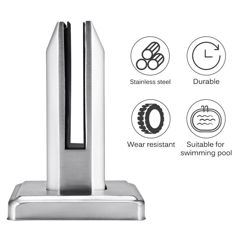 Fence Glass Clamp 304 Stainless Steel Clamp Glass Panel Pool Fence Glass Clamp Stairs Balcony Glass Clamp Support Brackets Clamp