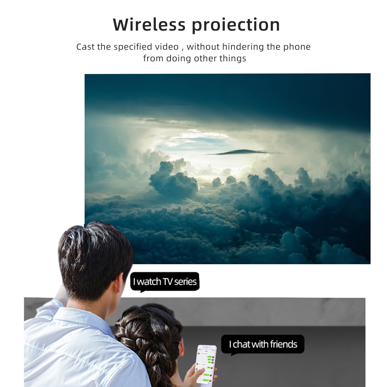 Mini Draagbare Projector Draadloze Wired Led Projector Film Compatibel Met Ios Android Systeem Ingebouwde Luidspreker Afstandsbediening