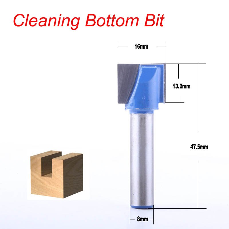 1pcs 8mm Shank Cleaning Bottom Engraving Bit Solid Carbide Router Bits Woodworking Tools CNC Milling Cutter Endmill for Wood: 8x16