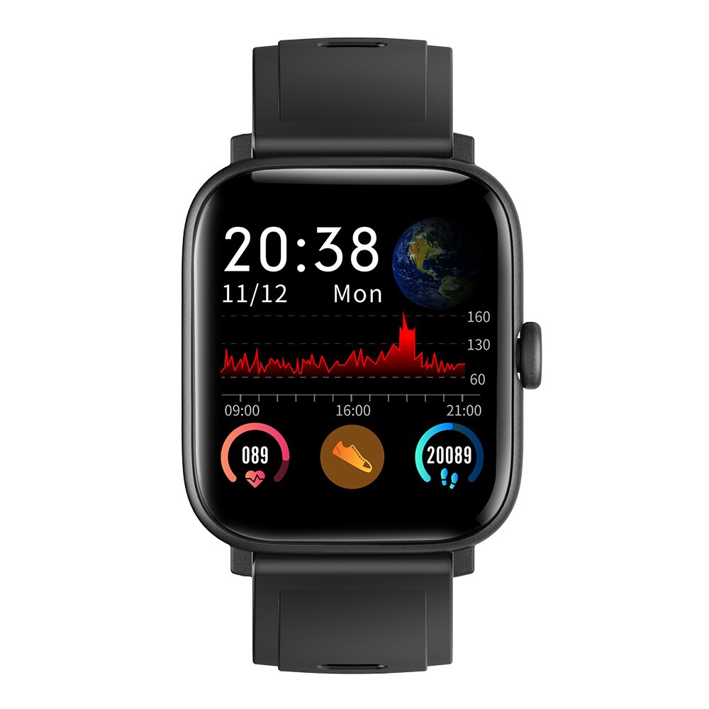 Rundoing NY16 Smartwatch - Full Touchscreen, IP68 Waterproof Aluminum Alloy Case for Android & iOS: Black