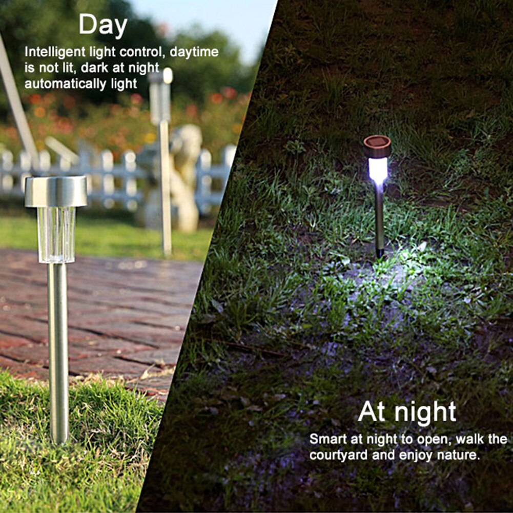10pcs Waterproof LED Solar Lawn Lamp Garden Pathway Yard Bollard Light Stick Solar Street Lamp Garden Decoration