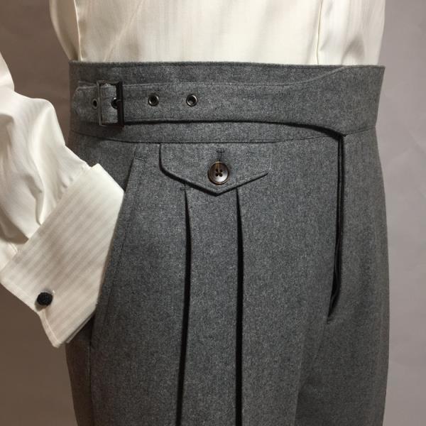 Trousers for Men Wool Tweed Pants Retro Men Trousers Autumn High Waist Pants Gentleman Trousers Suit Male Men&#39;s Clothing