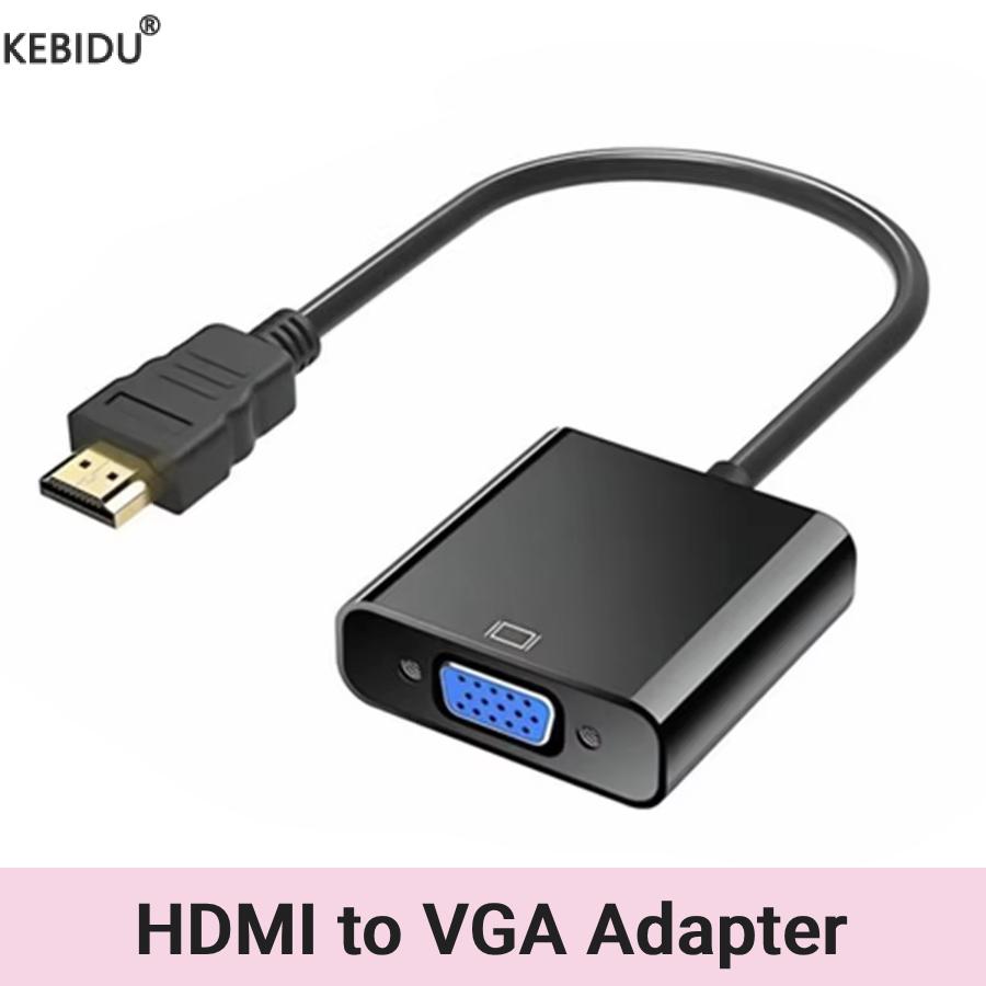 1080p hdmi-vga-sovitinta hdmi-yhteensopiva uros-vga-naarasmuunnin hdmi-skaalausvideokaapelijohtomuunnin tietokoneelle ja kannettavalle tietokoneelle