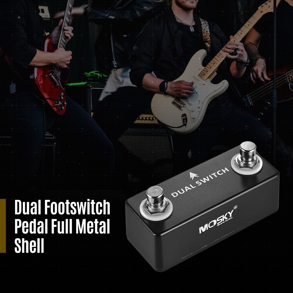 MOSKY DUAL SWITCH Guitar Pedal Dual Footswitch Foot Switch Compact size Guitar Effect Pedal Full Metal Shell guitar accessories
