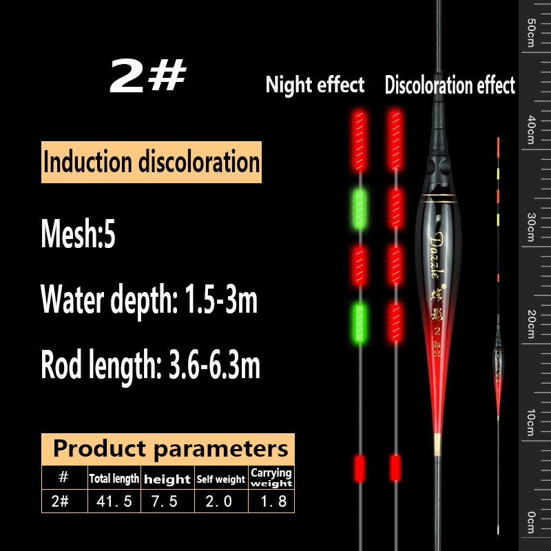 Smart Fishing Led Light Float Luminous Glowing color float Including battery Remind High Sensitivity Alarm Fish Bite angeln: 2