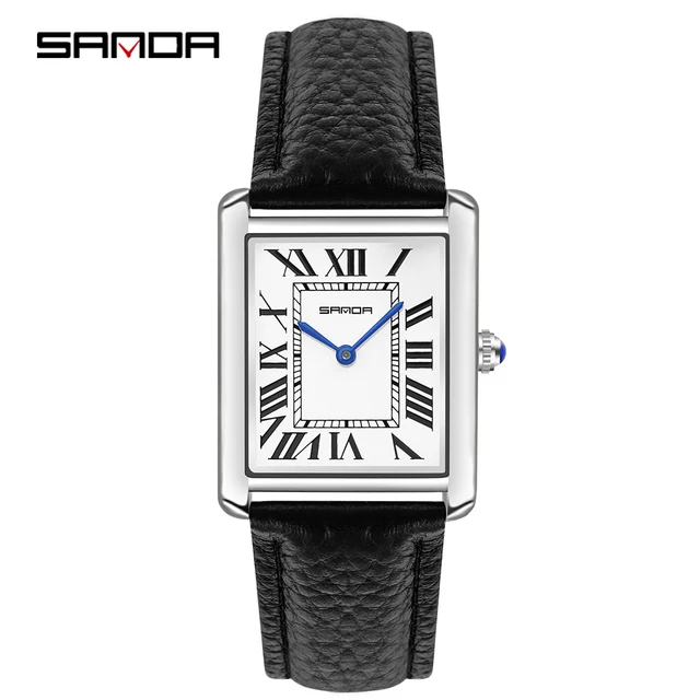 Sanda 1108 Roman Scale Couple Quartz Watch Belt Fashionable Trend Waterproof Simple Quartz Men's and Women's Watch: BRONZE
