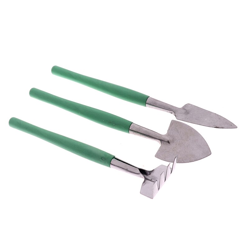 3 Stks/set Schop Hark Tuinieren Tool Set Mini Graven Suits Zaaien Zaailingen Kit: green