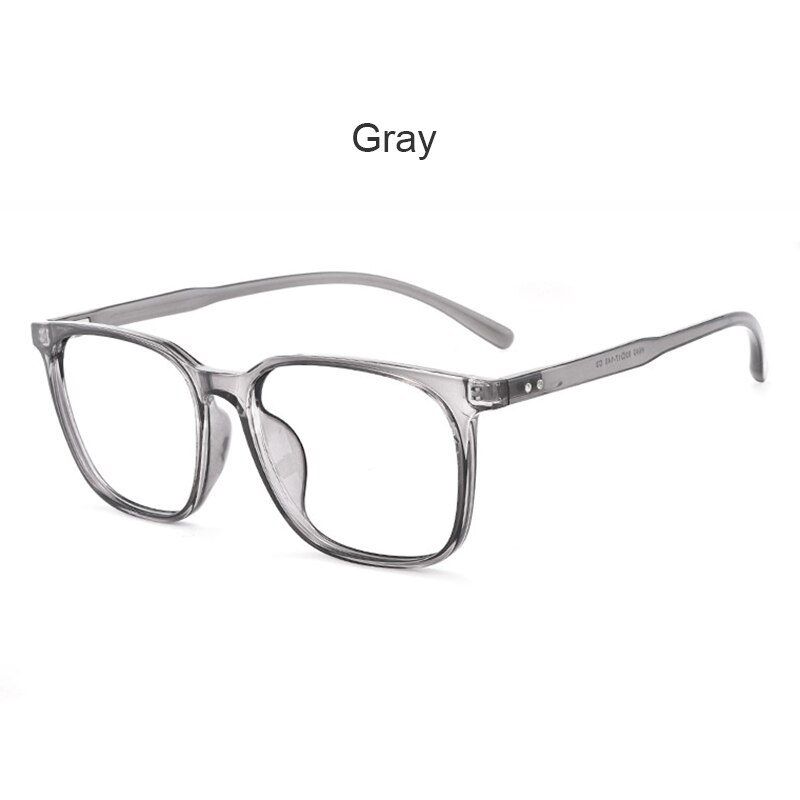 UVLAIK TR90 Glasses Frame Men Women Ultralight Imitation Wood Grain Myopia Spectacle Frame Casual Square Retro Eyeglasses: Gray