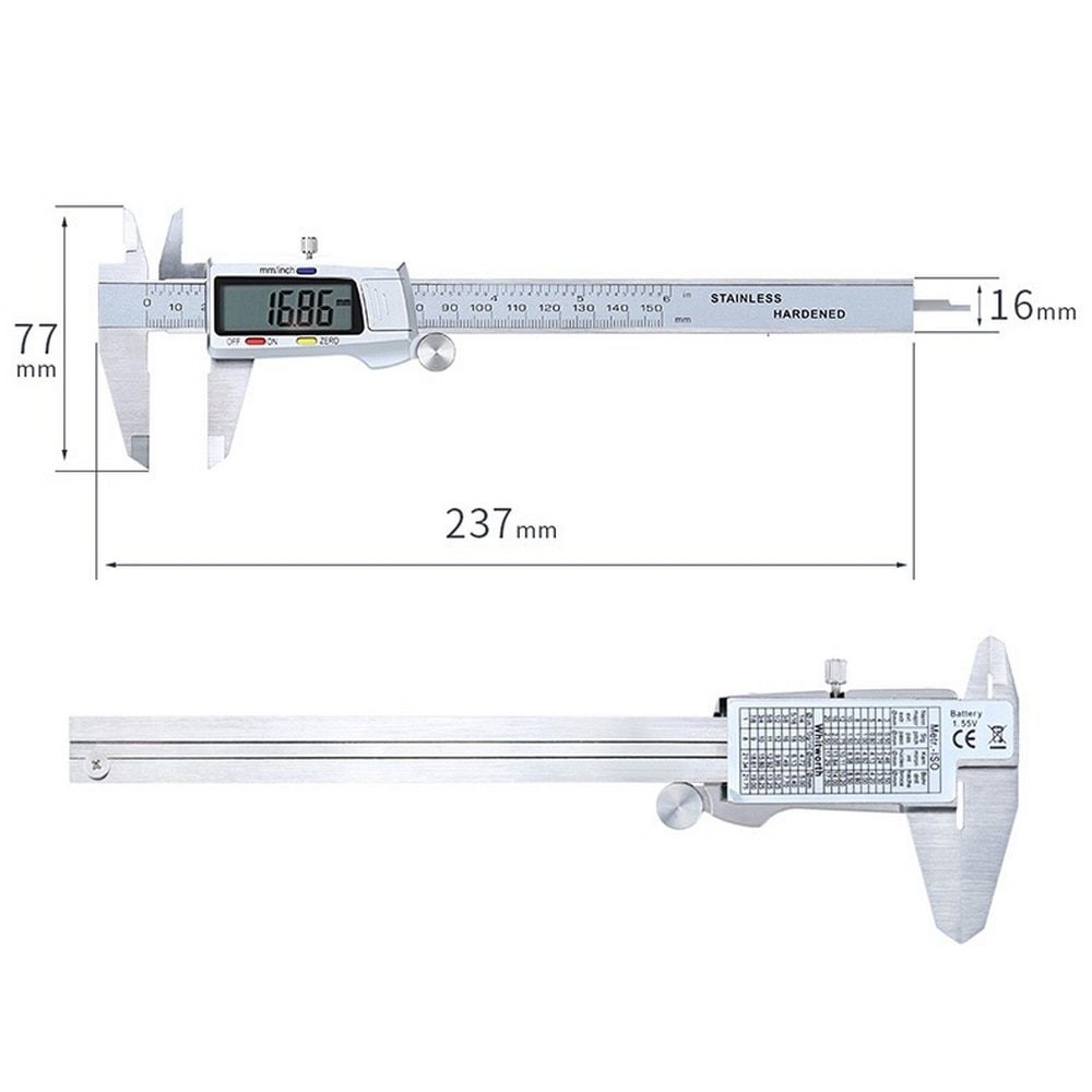 Digital Caliper Stainless Steel 0-150mm Automatically Measurement Vernier Calipers Measuring Tool Electronic Vernier Calipers