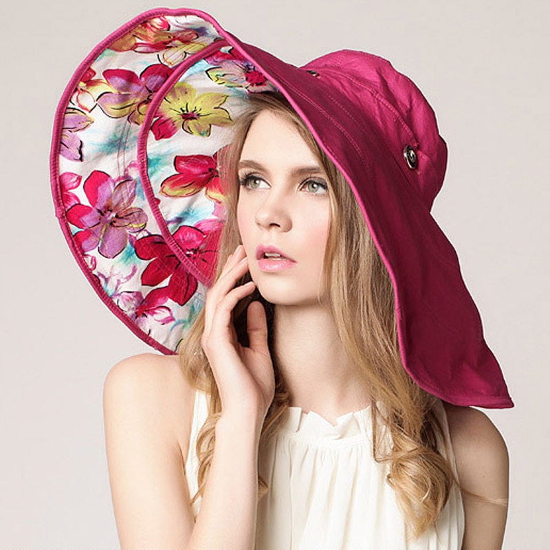 Seaside Sun Visor Hat Female Summer Sun Hats For Women large Brimmed Sun Hat Folding Beach Girls Caps