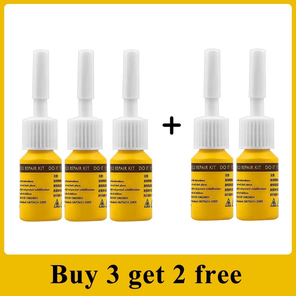 Autoglasreparatie Raamscheuren Gone Kit Verwijder krassen Auto Vrachtwagen Motorfietsen Gebroken reparatie Voorruit Crack Recovery Set: Zilver