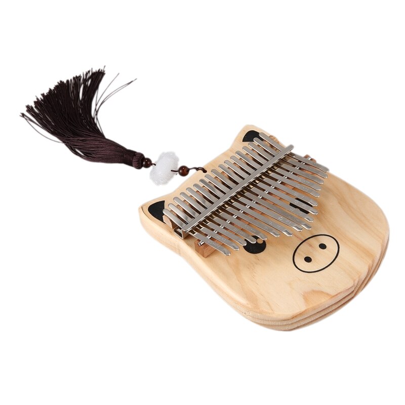 Mini Kalimba 17 Keys Thumb Piano with Tune Hammer Wood Hand Finger Piano Mbira for Kids Adult Beginners