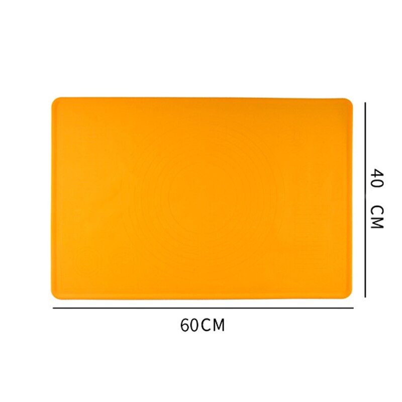 Thick Silicone Dough Pad Mat Dough Non-Stick Scale Kitchen Baking Tool Cake Board Large Soft High Temperature Rolling Dough Pad: Yellow 60x40cm