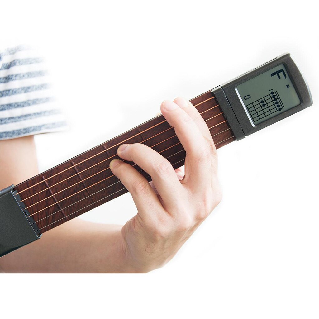 Bærbar lomme guitar akkord træner gadget roterbar akkorder diagram skærm øvelse værktøj til begyndere musikinstrument