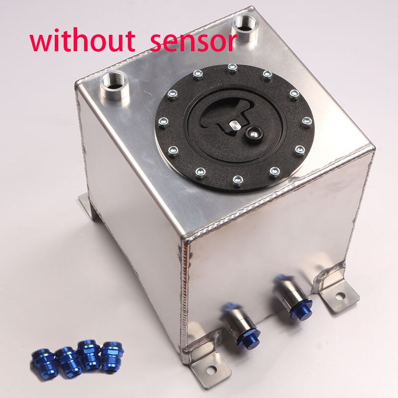 2.5 Gallon 10L Aluminium Fuel Surge tank mirror polish Fuel cell foam inside, with sensor/ Without Level Sender: silver without