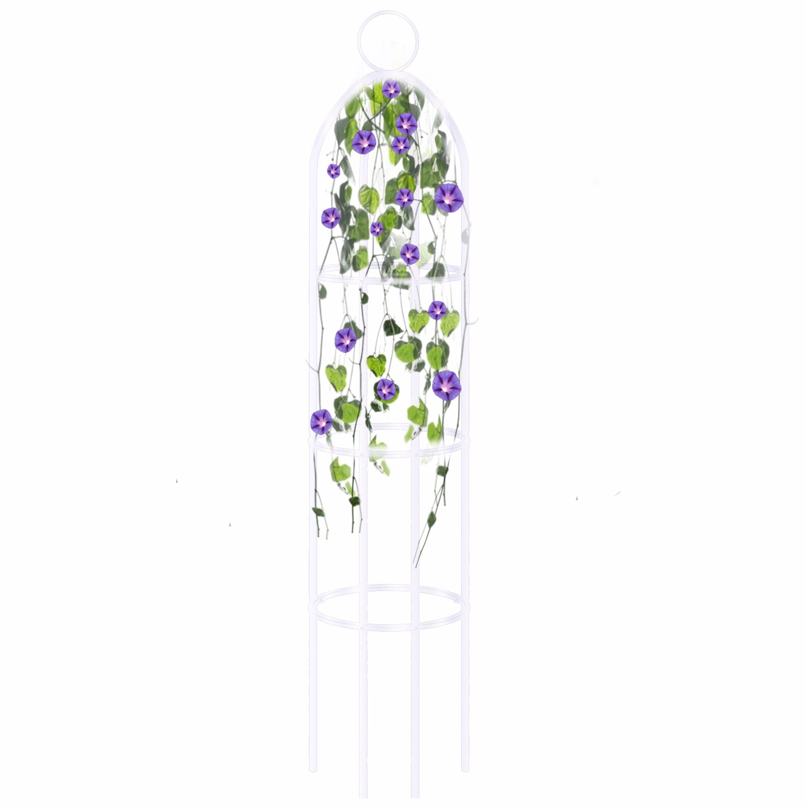 Estante de hierro desmontable para plantas trepadoras, marco de soporte para cultivo de flores y verduras, enrejado para jardín al aire libre, decoración de jardín: 149cm white
