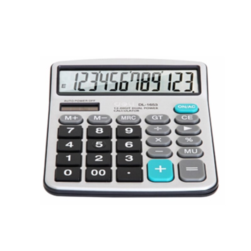 Deli 1653 Rekenmachine Solarcalculator 12 Calculator Computer Geschikt