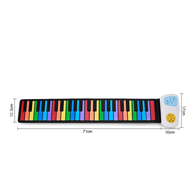 Multistil bærbar 49 nøgler fleksibelt silikone rullende klaver foldet elektronisk keyboard til børn studerende