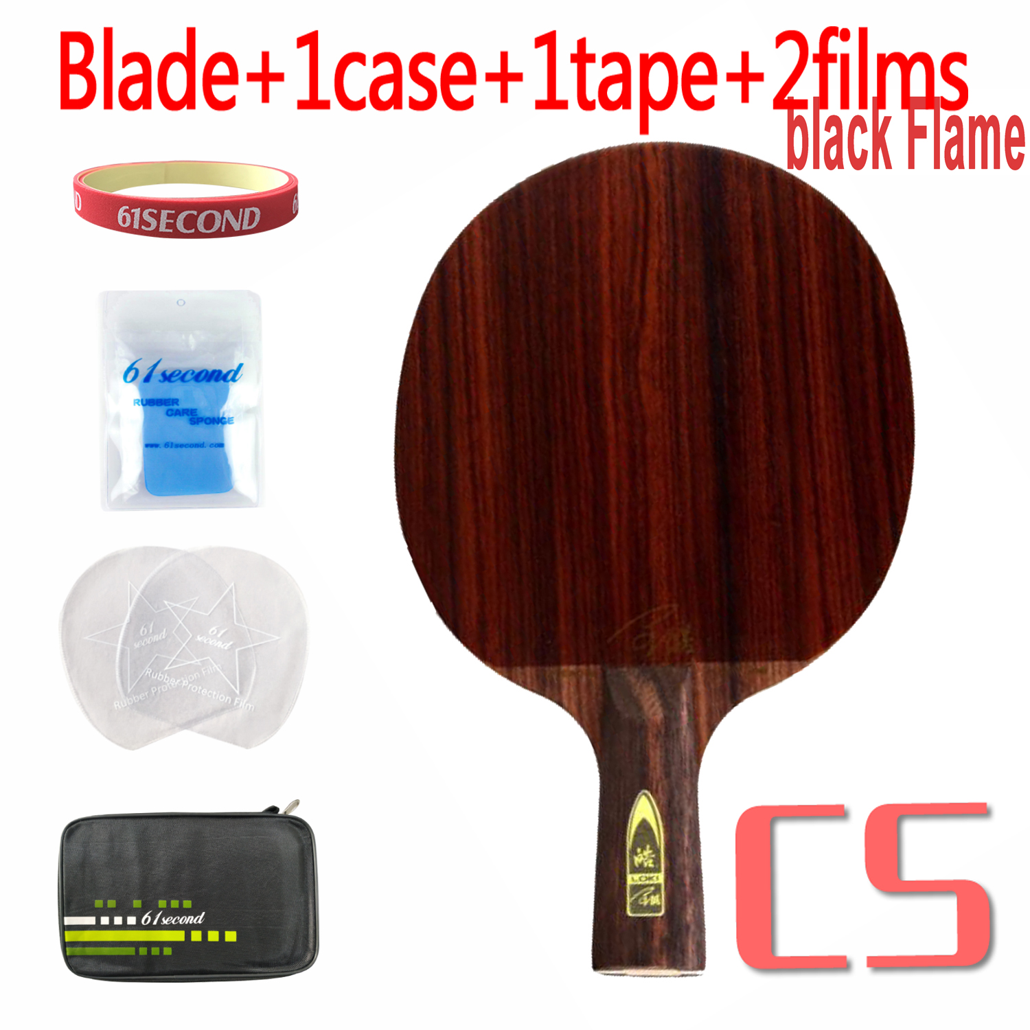 Loki Red Flame Black Flame Palissander Tafeltennis Blade Professionele 7 / 5 Lagen Ping Pong Blade: black CS with FM