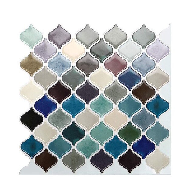 3D 25.4cm/10in Mosaic Tile Sticker Removable Wallpaper Tile Self Adhesive Wall Tiles For Kitchen Backsplash Bathroom DIY Decor: A