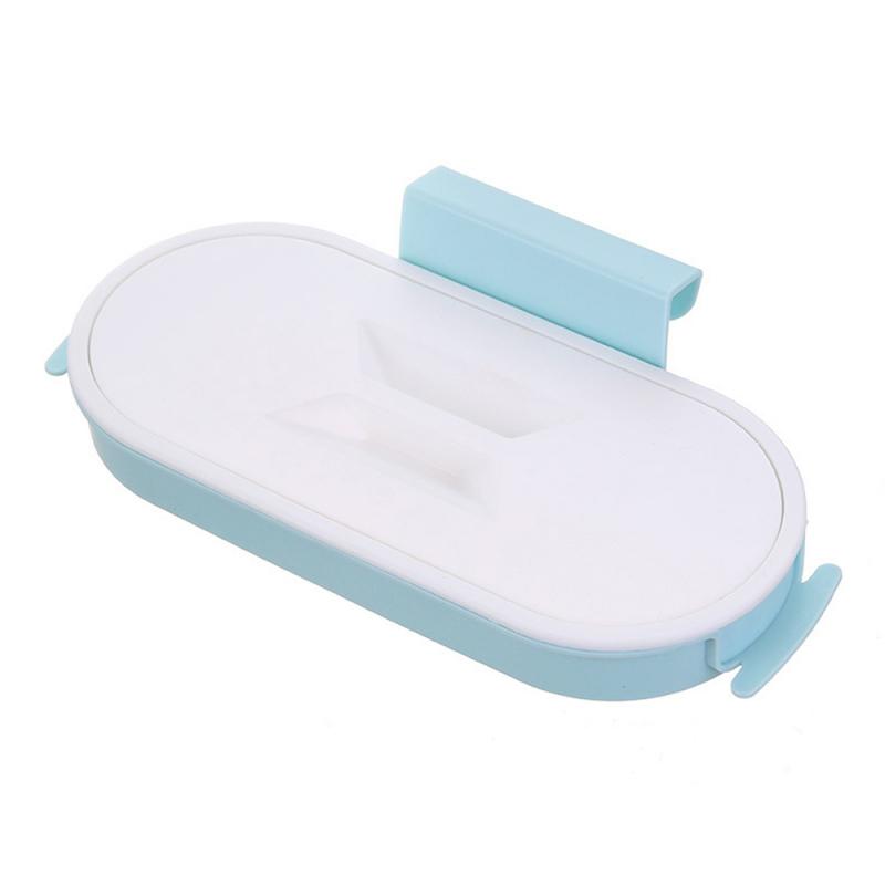 Porta bolsa de basura colgante armario de cocina soporte bastidor de almacenamiento de plástico cocina colgar basura estante para bolsas de basura: sky blue