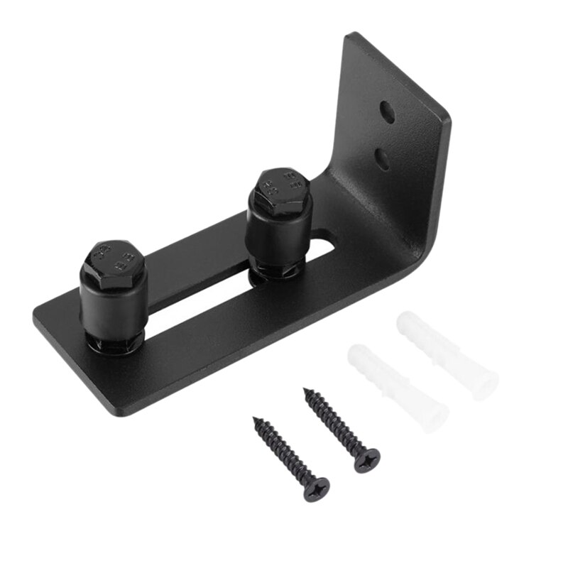 2 Set Adjustable Carbon Steel Door Guide Wall Mount Sliding Barn Door Bottom Floor Roller Guide Hardware Accessories
