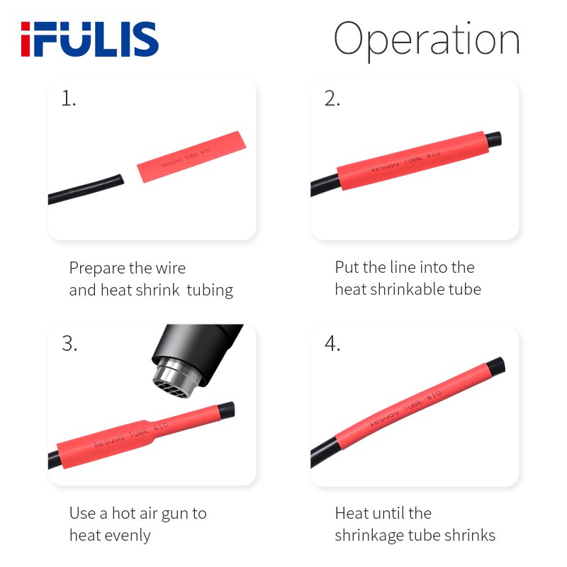 Tubes thermorétractables pour isolation, 800/780/580 pièces, gaine rétractable pour câble de voiture 2:1, plusieurs couleurs
