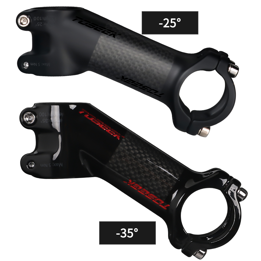 TOSEEK ZF-eins Kohlenstoff Stengel 25/35 Grad Mountainbike Vorbau 31,8mm Lenker Vorbauten 60/70/80/90/100mm Schwarz und verrotten Fahrrad Teile