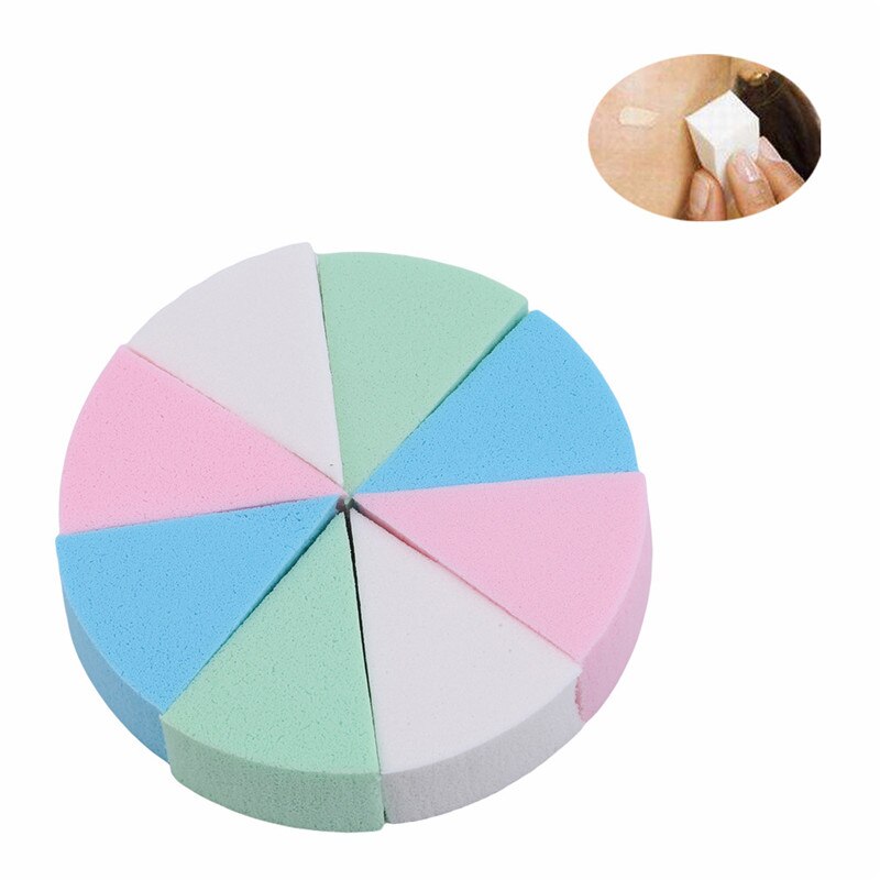 8Pcs / Set Shaped Puff Candy Color Soft Magic Cleaning Pad Heigh Cosmetic Cleansing Sponge Wash Makeup Tools