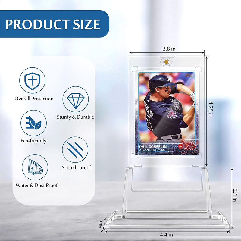 Set 35PT Kartenhalter, magnetisch, Acryl, Stützschutz, Hartplastikhüllen, Sammelvitrine, Baseball, Fußball, Sportkarten