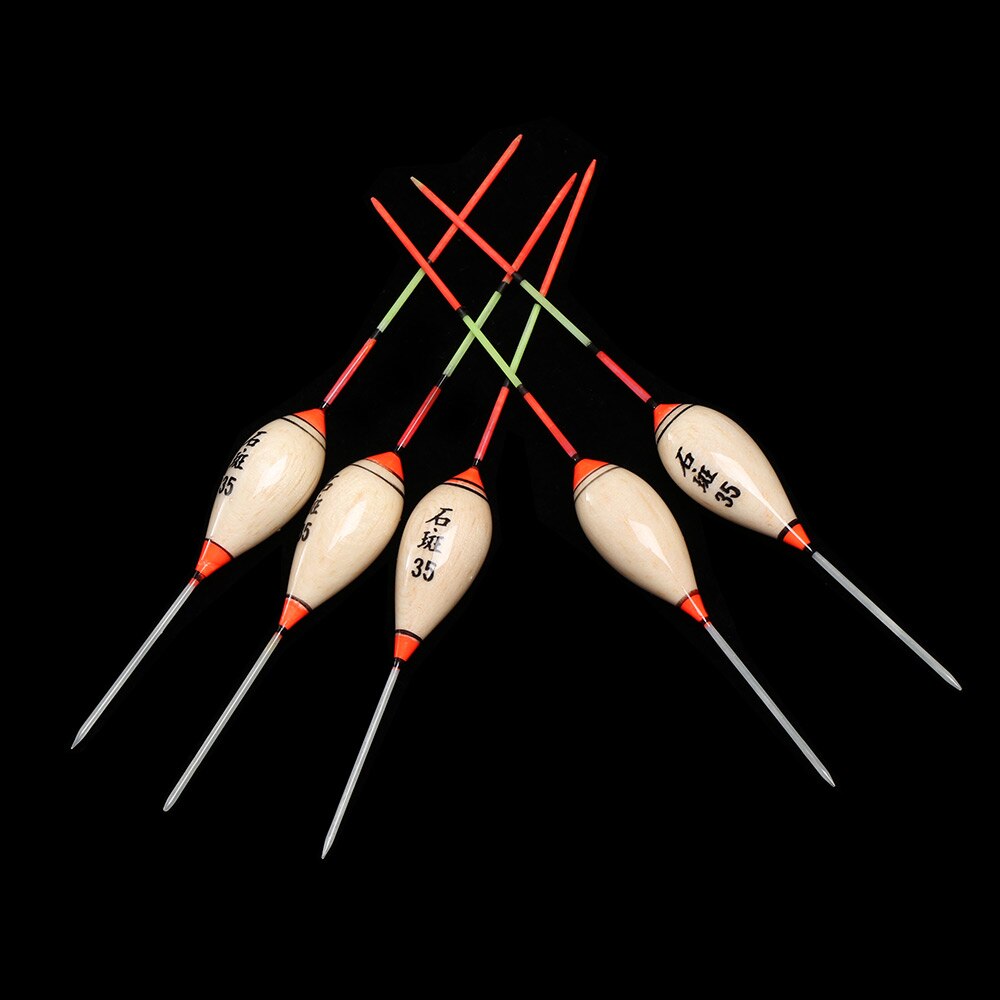 5Pcs Multi-Size Balsahout Visdobbers Karper Draagbare Vissen Lange Staart Drijvende Modellen Accessoires 3 #4 #5 #6 #7 #8 #9