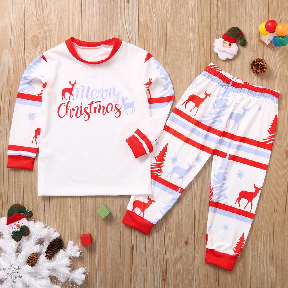 Familie jul familie matchende pyjamas sæt tøj jule fest tøj voksne børn pyjamas sæt bomuld baby romper nattøj