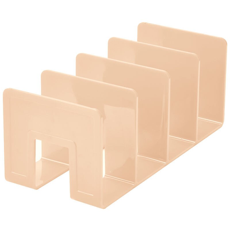Multi-layer Bookend Decorative Book Shelf Home Room Office School Library Stationery Supplies Bookshelf Desk Organizer: Light orange