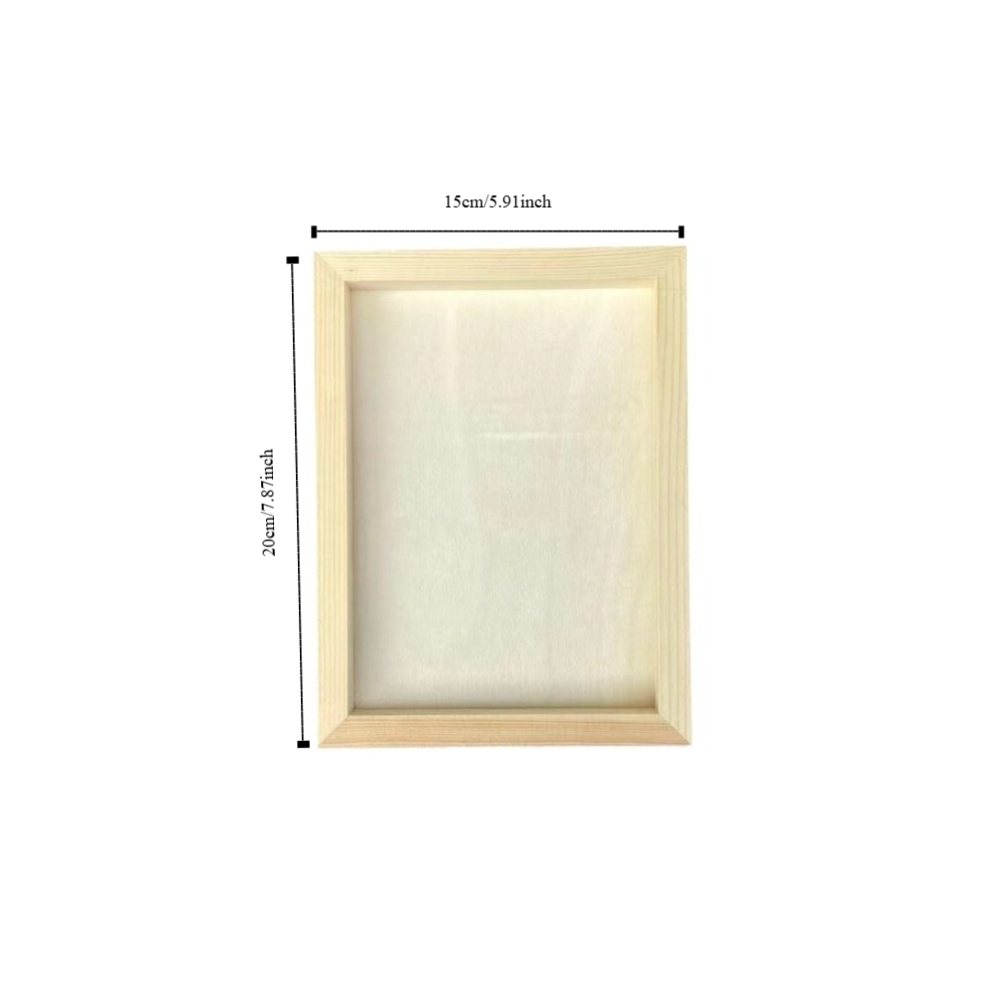 Kids Wooden Blank Clay Frame Multi Size DIY Wooden Photo Holder Party Decor Creartive Picture Frame Children's Handcraft: Orange