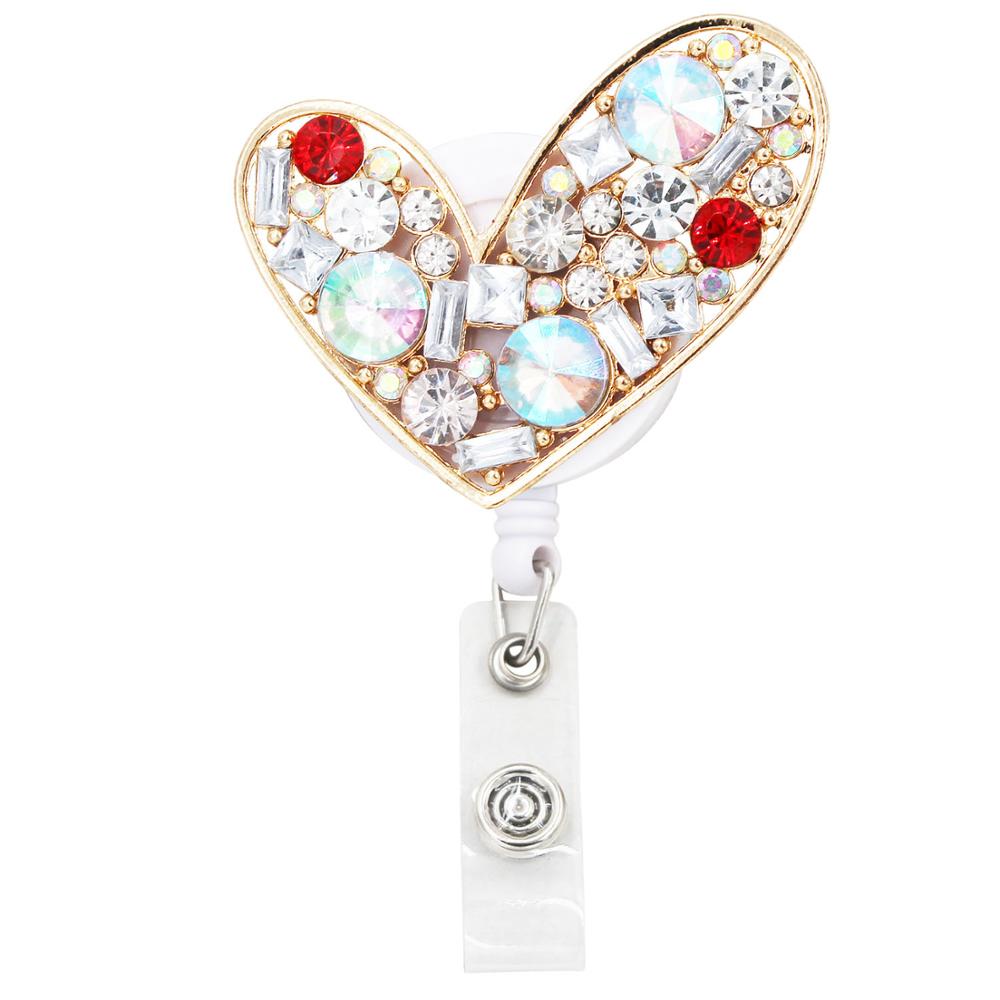 Animal Retractable Badge Holder with Alligator Clip Retractable Cord ID Badge Reel Fox Dress Girl Horse Style: K54