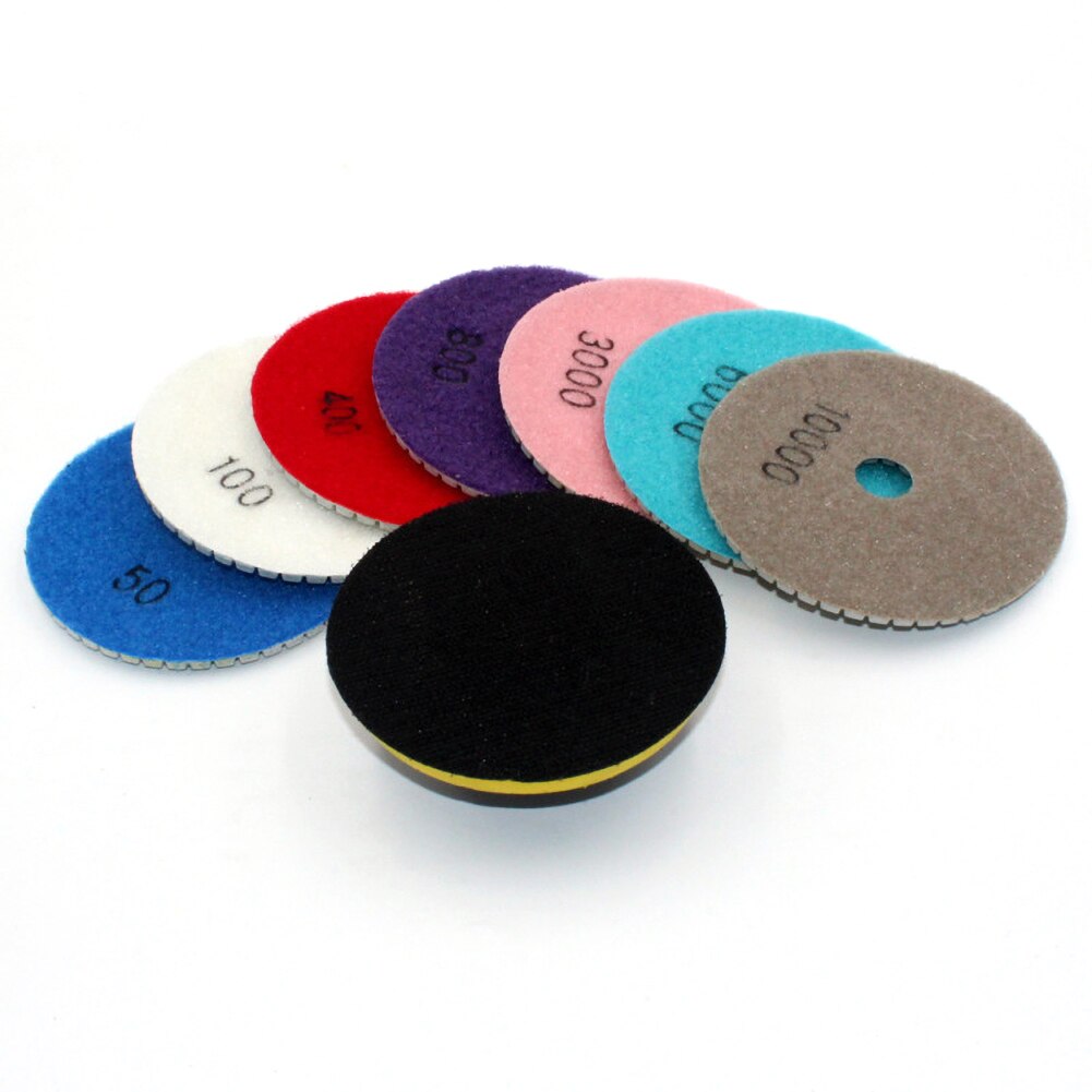 Kit de tampons de polissage diamant 16 pièces 4 pouces 100mm humide/sec pour granit pierre béton marbre polissage utilisation disques de meulage ensemble