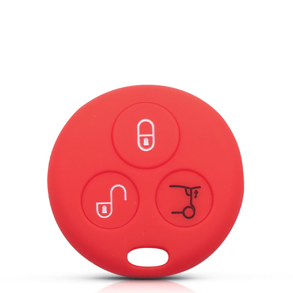 KEYYOU DIY For Benz SMART Fortwo For Mercedes Benz Replacement Remote Auto Car Key Case Fob Case 3 Buttons With Blade: red silicone case