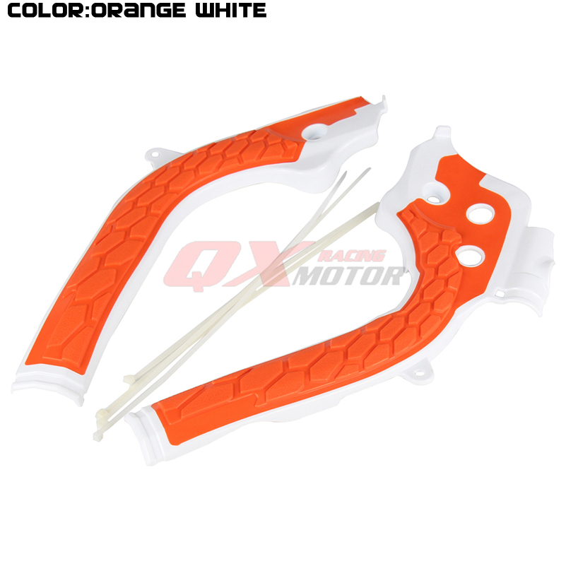 X-Griff Rahmen Schutz Schutz Abdeckung Für KTM SX125 SX150 SXF250 SXF350 SXF450 Schmutz Fahrrad MX Moto-Cross Freies: Weiß Orange