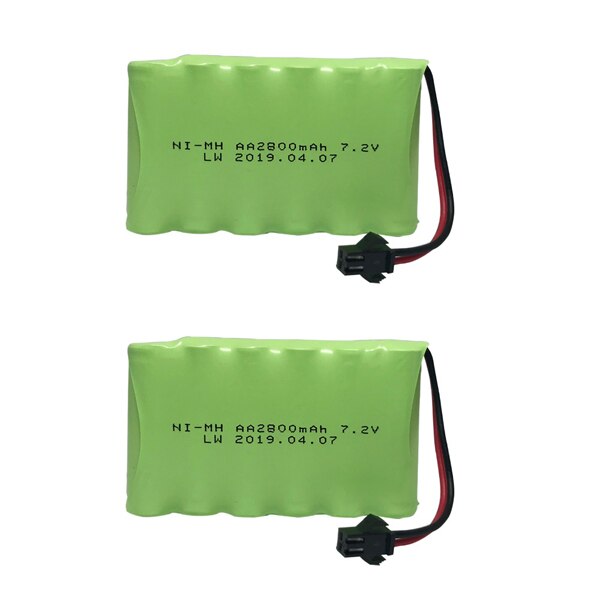 7,2 V 2800mah AA NI-MH Batterie SM Stecker mit ladegerät einstellen Hohe kapazität elektrische spielzeug batterie Fernbedienung Auto schiff roboter 7,2 v batterie: Burgunder